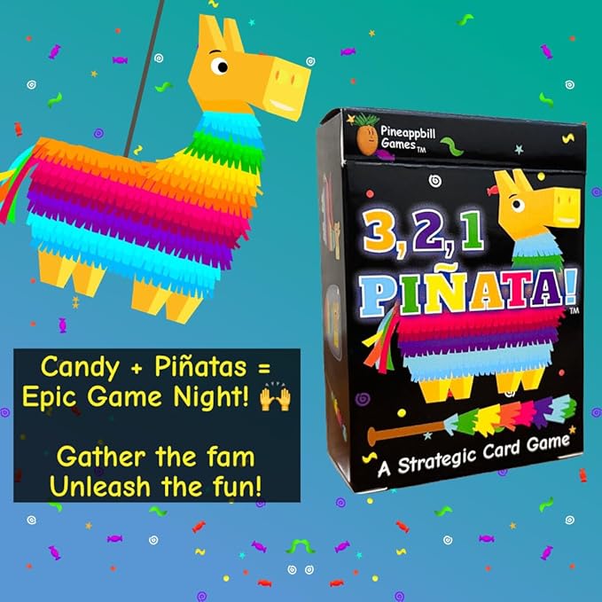 3, 2, 1 Piñata! - A Card Game of Candy Chaos with Take-That Gameplay | Fast-Paced & Easy to Learn | Fun Family Game Night Card Game for Families and Kids