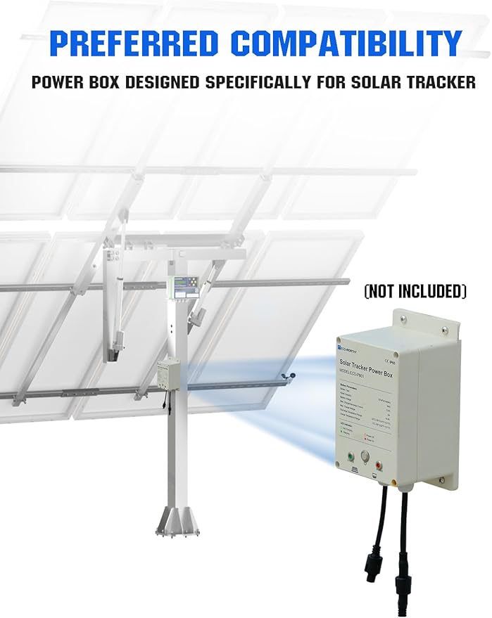 ECO-WORTHY Solar Panel Dual Axis Tracking System (Expanded Version Increase 40% Power) with Tracker Controller,for 10PCS 100W/8PCS 200W/4PCS 400W,High Stability, Multi-Angle Adjustment, for Yard/Farm
