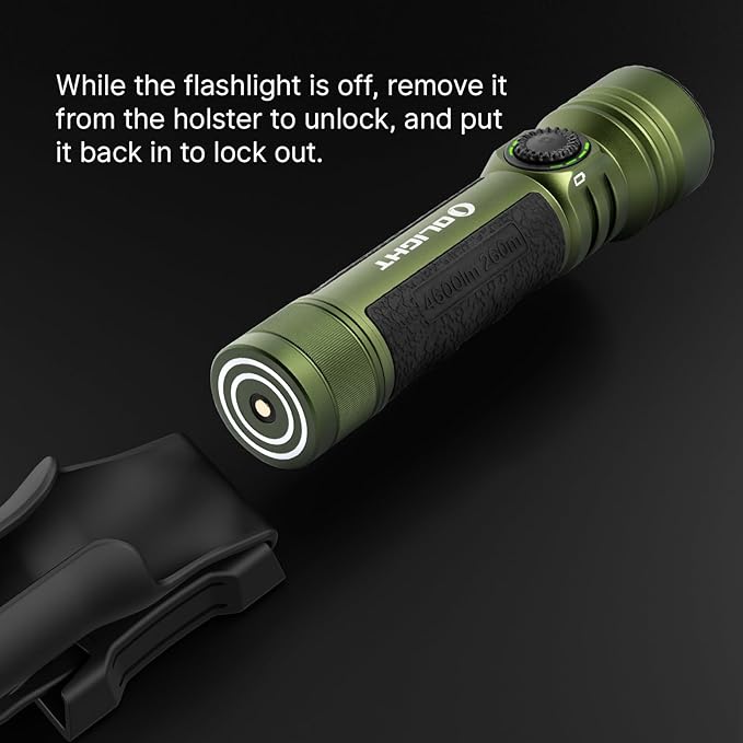 OLIGHT Seeker 4 Pro Rechargeable Flashlights, 4600 Lumens High Powerful Bright LED Light with USB C Holster, Waterproof IPX8 for Emergencies, Camping, Searching (OD Green)