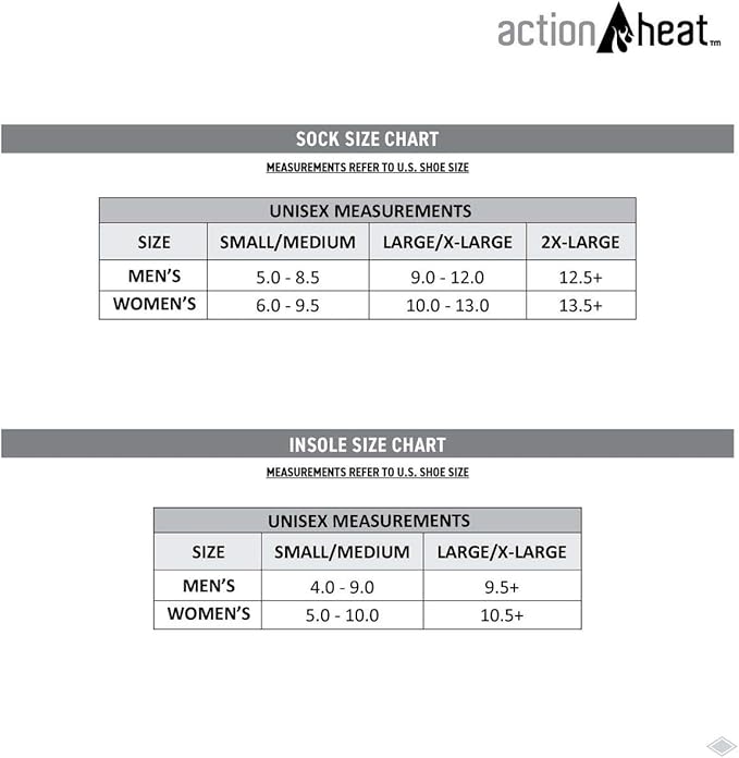 ActionHeat 3.7V Rechargeable Battery Heated Socks 2.0 with Remote Control ??Cotton and Wool Thermal Socks ??Electric Heating Socks for Cold Weather Outdoor Activities ??Grey/Black