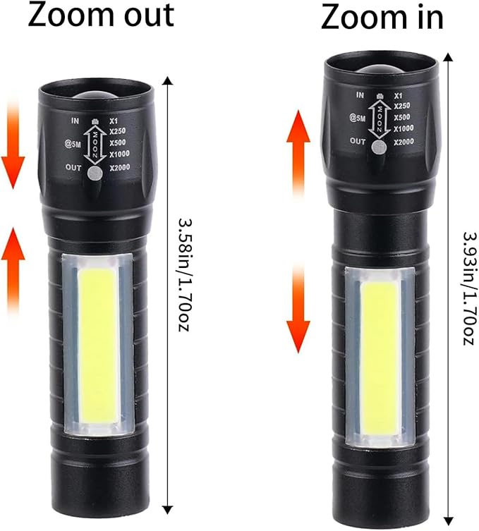 10 Pack LED Rechargeable Flashlight, Super Bright Small MiniCamping Flashlights Zoomable Beam, Convenient USB C Charging for Camping Hiking Outdoor Home Emergency (Style 6)