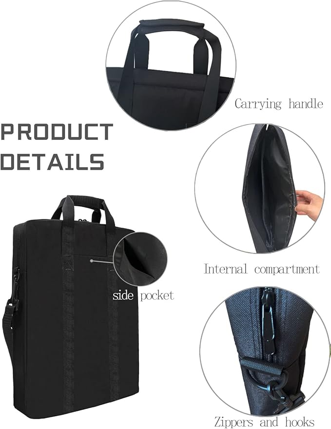 Padded Utility Solar Panel Bag,for Jackery 100 watt Solar Panel,Double Layer Design, Can Hold 2 Battery Panels.