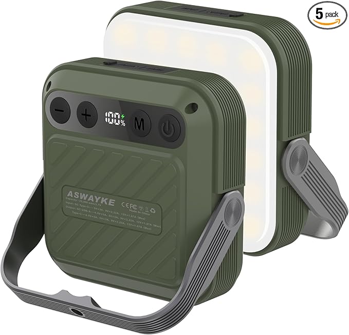 20000mAh Rechargeable LED Camping Lantern - 1600LM, QC3.0 22.5W, 4 - Color Switch, IPX5 Waterproof - Perfect for Camping, Hiking & Emergency Situations(Green)
