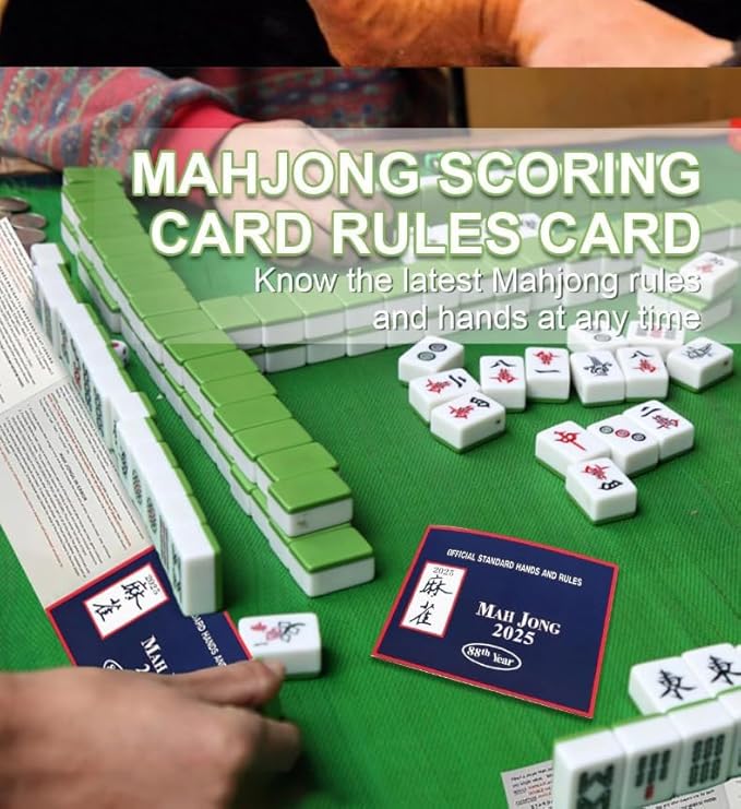 4Pcs mah-Jong 2025 Cards,Large Size, 4 Pieces for Group Play