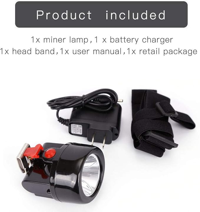 High Power Rechargeable Headlamp with One-Button Control, Long Range LED Miner Headlight, Adjustable Light Modes, Waterproof Head Torch for Camping, Hiking, Caving, Emergency Work Light