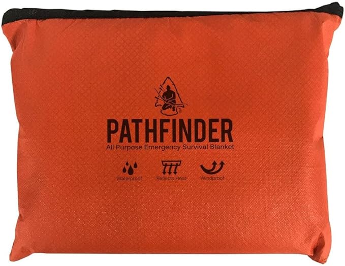 The Pathfinder School All Purpose Emergency Survival Blanket (Orange)