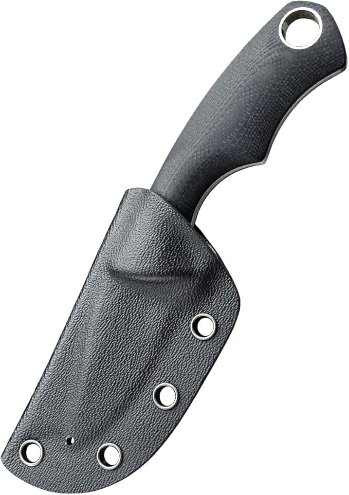 TONIFE Neck Knife Mini Outdoor Survival Fixed Blade Knife, EDC High Hardness Sharp Blade 1.7'' Portable Neck with Kydex Sheath and Ball Chain (black)