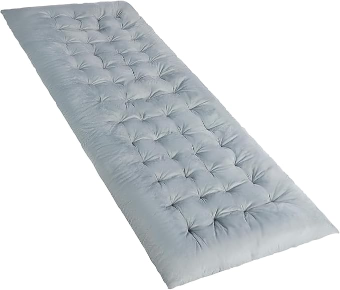 REDCAMP Folding Cot Pads for Sleeping Extra Thick, Soft Comfortable Velvet & Corduroy Cotton Camping Cot Mattress Pad for Backpacking Hiking, Black Blue Brown Grey 75x30 inches