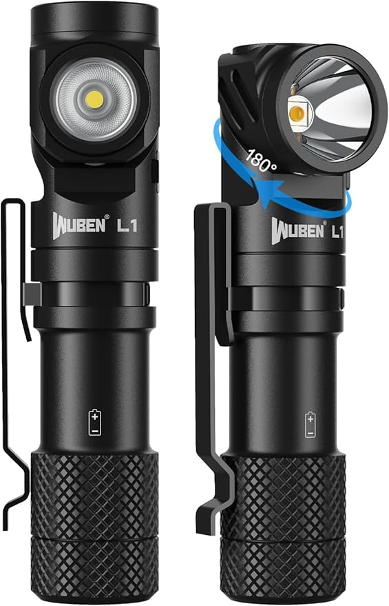 WUBEN L1 Rechargeable Flashlights High Lumens, 2000 Lumen Bright Flashlight, Dual Light Sources Flashlight with 180° Rotating Head, IP68 Waterproof Handheld Flash Light for Emergencies Camping (519A)