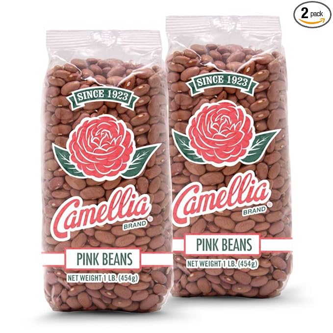 Camellia Brand Dried Pink Beans – Premium Non-GMO Legumes for Southwestern Chili, Puerto Rican Habichuelas, Refried Bean, Santa Maria Pinquitos, Soups, Stews, and Rice Dishes – Gluten-Free, High Protein, Vegan & Vegetarian Friendly, 1 Pound (Pack of 2)