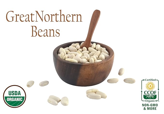 Organic Great Northern Beans,Raw, non GMO, Vegan, Bulk (3LB)