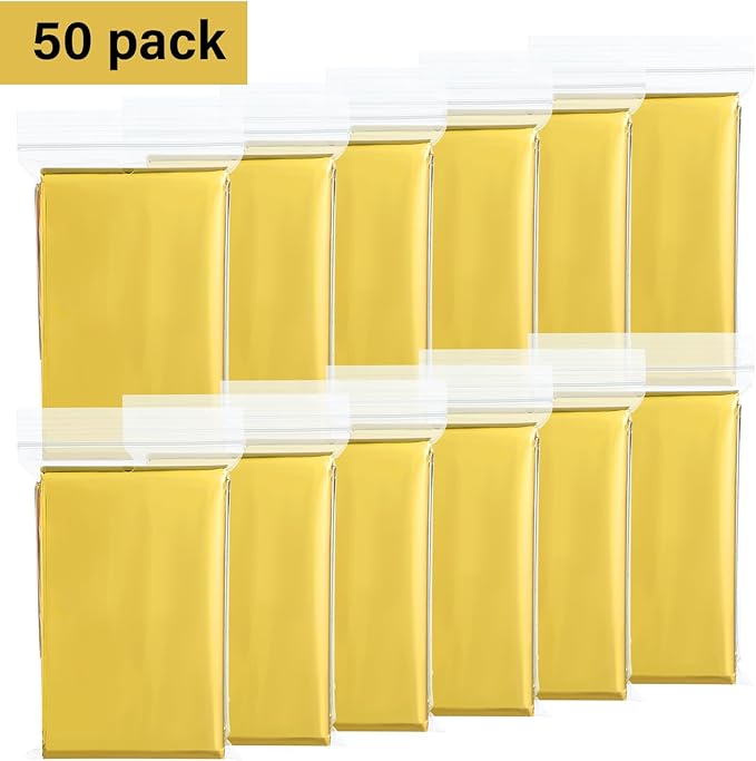 Chumia Emergency Thermal Blanket Bulk 83 x 63 Gigantic Foil Space Blanket Survival Reflective Accessories Gift for Homeless Camping Gear First Aid Hiking Outdoor