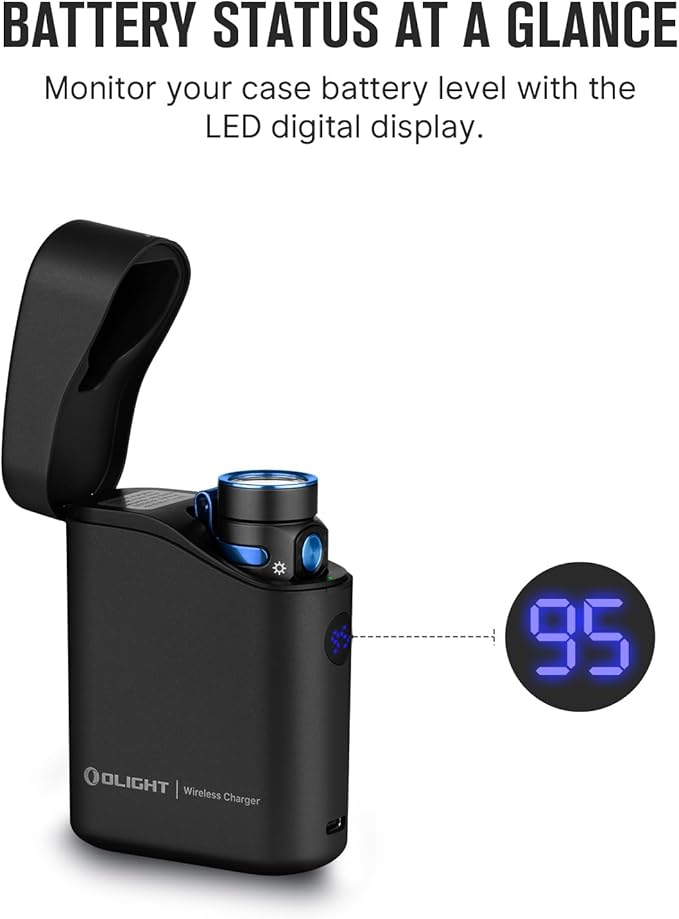 OLIGHT Baton4 Premium Edition EDC Flashlights 1300 Lumens with Type-C Charging Box, Powered by Rechargeable Battery, Small Bright Light IPX8 Waterproof for Emergencies, Outdoors (Black)