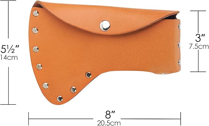Axe Head Sheath, Durable Camp Axe Case Blade Cover, Leather Holster, Hatchet Cover, Sheath Cover for 4.13 inches - 4.72 inches Belt