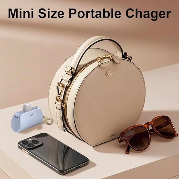 WAVYPO Keychain Portable Charger 2500mAh, Cell Phone Portable Power Bank Pack Mini Power Emergency Pod Fast Charging Compatible for iPhone 14/14 Pro Max/13/13 Pro Max/12/12 Pro Max/11/XR/X/8 (Blue)