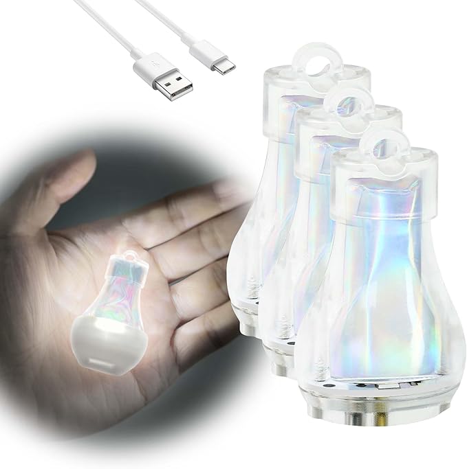 Mini Lantern LED Flashlight, Small Keychain Flashlight Rechargeable USB, Waterproof Pocket Purse Light with Magnetic for Camping Nighttime, EDC Gear Tools Keychian Light (White-3Pcs)