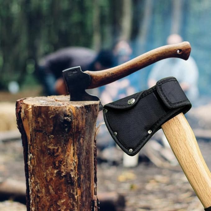 2Pcs Axe Sheath Hatchet Cover Black Protector Case Cover, Double Snap Hatchet Protector Case,Axe Head Cover for Outdoor Hiking Outdoors Work
