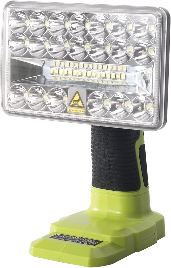 YEX-BUR Cordless LED Work Light for Ryobi 18v Battery, 18W 2000LM Power LED Spotlight Handheld Flashlight Portable Jobsite Light for Outdoor Camping, Emergency, Power Outages