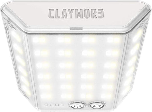 CLAYMORE 3Face Mini (Light Gray) - Lightweight and Portable LED Area Light for Outdoors, Camping, Tent, Emergency, and Industrial Use. Rechargeable Lantern with USB-C, Up to 60 Hours Battery Life.