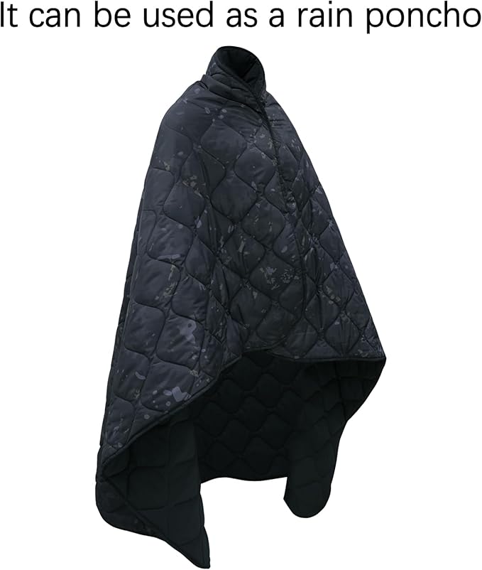 Poncho Liner Military Outdoor Camping Blanket for Travel, Beach, Grass, Picnic, Car Emergency, Outdoor, Survival