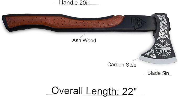 | Exquisite Handmade Viking Axe - Ideal for Collectors & Enthusiasts | Authentic, Artisan-Crafted | Medieval Styled Axe with Durable and Robust High Carbon Steel (GC-AX02)