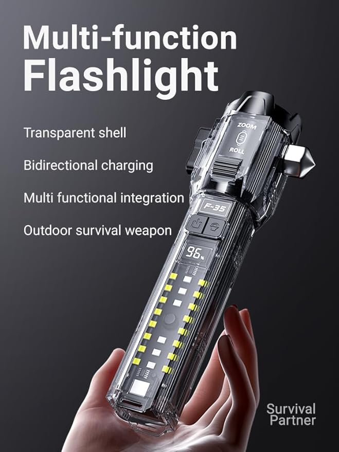 Rechargeable Flashlights High Lumens,Powerful Tactical Flashlightsï¼? Modes LED Flashlight Adjustable,Waterproof Flashlight, Handheld Emergency Lighting Device,Suitable for Home Use,Camping, Hiking