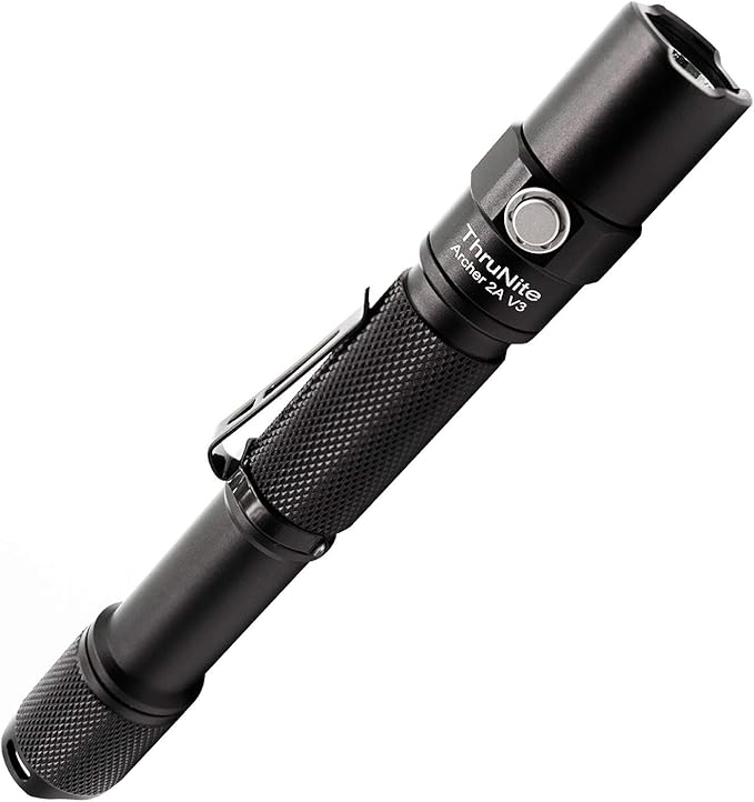 ThruNite Archer 2A V3 Flashlight, 2AA EDC Tactical Flashlight, 500 Lumens Dual Switch Pocket LED Flashlight for Emergency, Camping, Home - Cool White