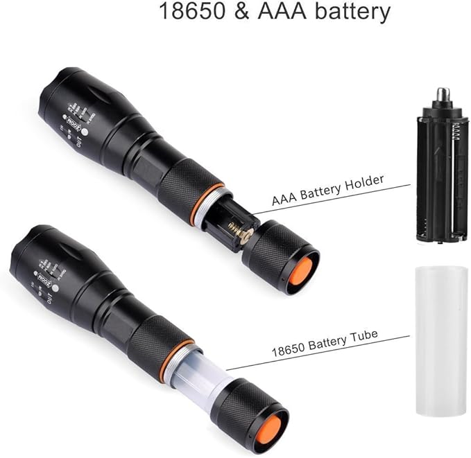 BESTSUN 4 Pcs Military Grade 5 Mode Super Bright 3000 Lumens Tactical Led Waterproof Flashlight - Best for Camping Hiking Emergency