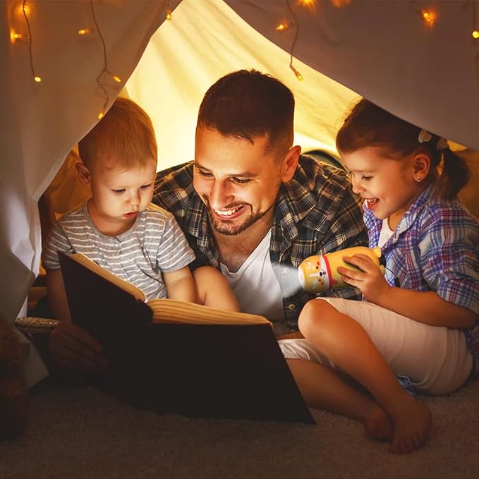 4 Pack Small Mini LED Flashlights for Kids - Cute Small Animal Flashlight - 2 in 1 Camping Lantern Flashlight - Christmas Gifts Stocking Stuffers for Girls Boys