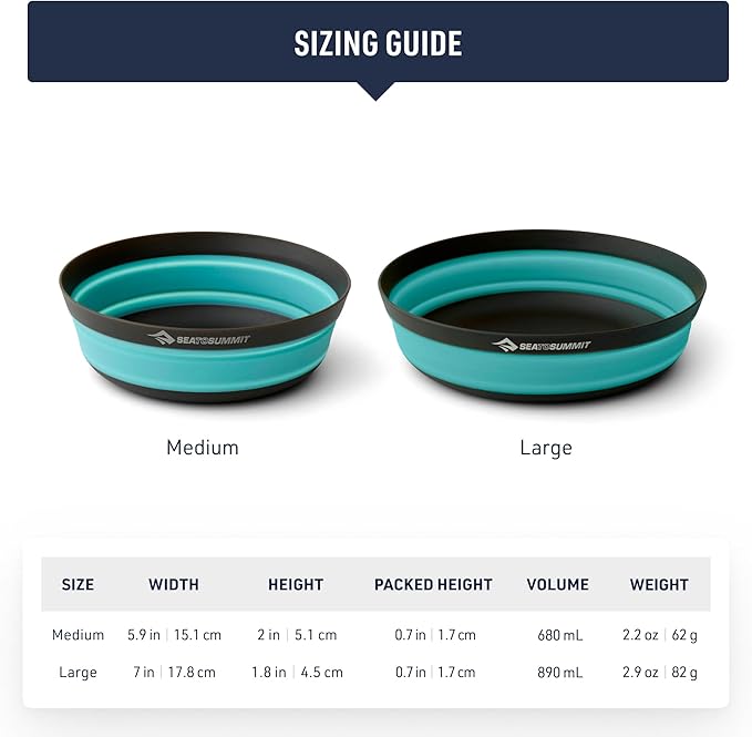 Sea to Summit Frontier Ultralight Collapsible Bowl, Large (30 fl oz), Bone White