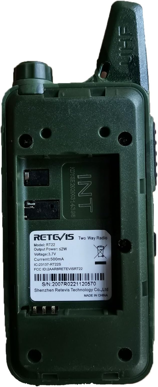Retevis RT22 Walkie Talkies Rechargeable, Voice Activated, Emergency Alarm, Outdoor Cruise Ship ATV Hunting Skiing Handheld Two Way Radio Walkie-Talkies (4 Pack,Camouflage)