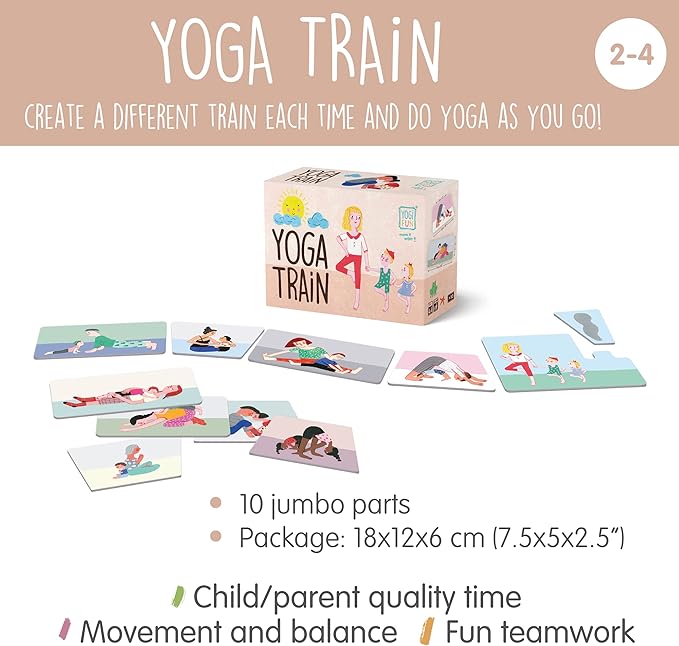 YOGi FUN - Yoga Train Game, Mindfulness Cards for Kids and Adults, Fun Game, Family Yoga Game