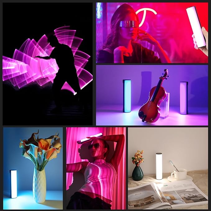 PULUZ Magnetic Handheld Light Wand, Full Color RGB Light Stick, LED Fill Light with 2000mAh Rechargeable Battery, 2500-9000K Dimmable Camera Tube Light for Studio Photography TikTok YouTube Vlog, 17cm