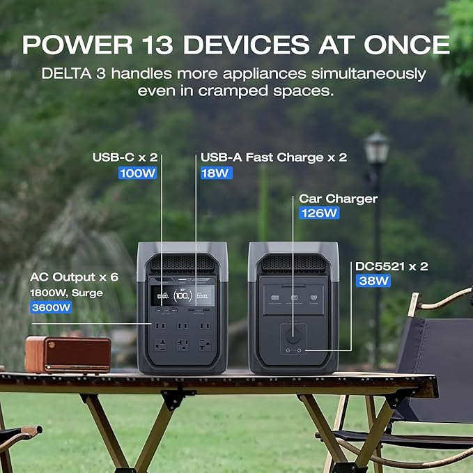 EF ECOFLOW 800W Alternator Charger with Delta 3 Portable Power Station,Jump Starter 8× Faster Than Cigarette Chargers