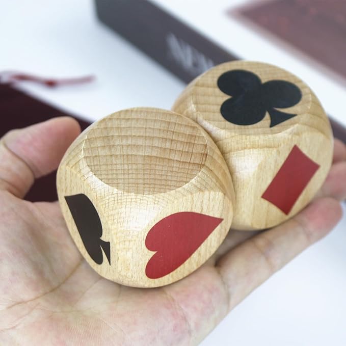 Marker Dice Euchre Pinochle Bridge Playing Cards Poker Whist Cards Markers Dice Euchre Cube Card Deck Marker Game Dice Wooden Indicator for Euchre Pinochle Bridge Enthusiasts (2 in) (2 Pcs)