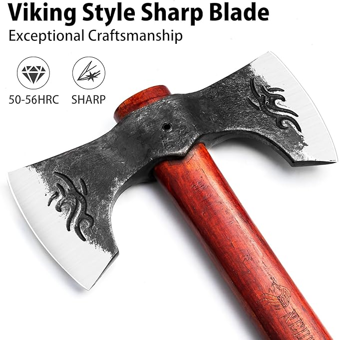 NEDFOSS Thor 16" Throwing Axe 2 Pack, Professional Throwing Axes and Tomahawks. Perfect for Axe Throwing Game for Backyard, Recreation, Competition, Gifts for Men Women(2pcs)