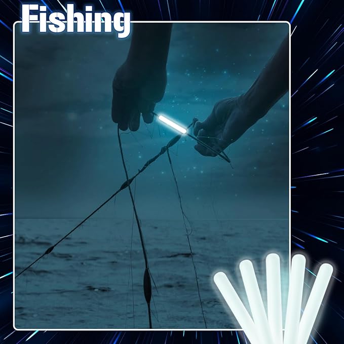 Jenaai 500 Pcs Fishing Glow Sticks Bulk for Bobbers Mini Glow Stick Rod Tip for Fishing Poles Small Glow Sticks for Night Fish Easter Eggs Easter Basket Stuffer(1.5 Inch,White)