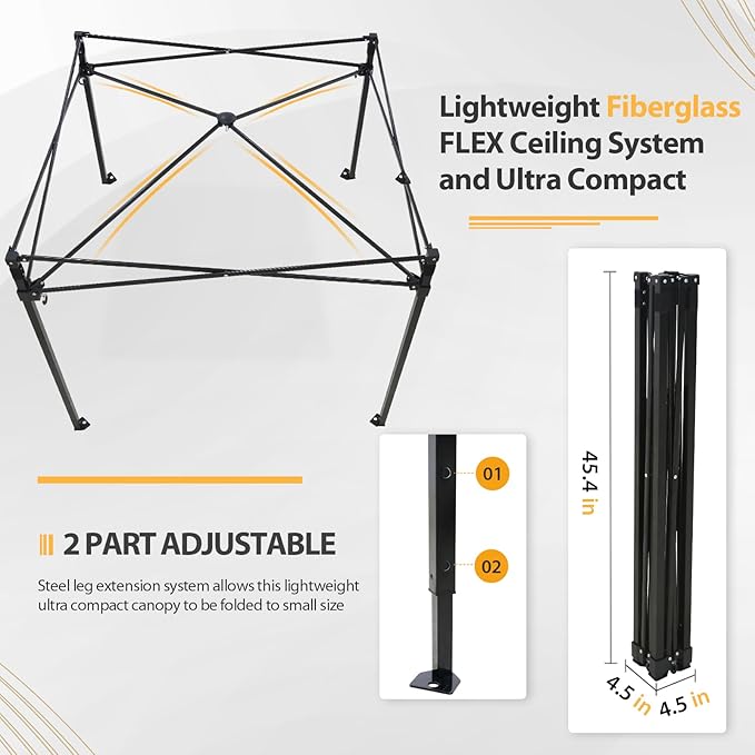 EAGLE PEAK Flex Compact 4x4 Pop-up Canopy Changing Room, Portable Privacy Dressing Room for Indoor Fashion Photoshoots, Camping, or Pool, Black