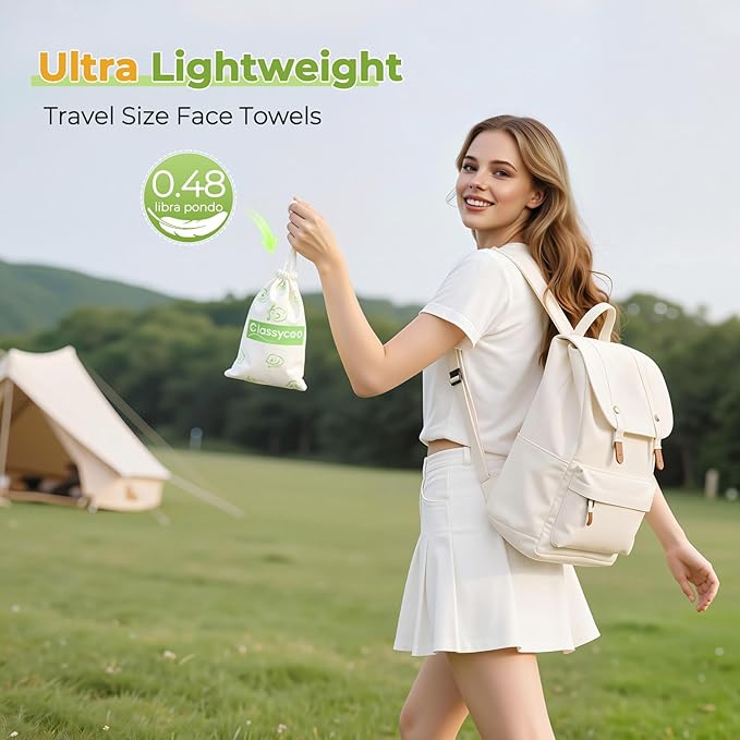 Travel Cleaning Kit for Hotel Disposable Compressed Towel(1 Bath Towelettes+ 2 Cleaning Towels+ 7 Face Cloths+1 Storage Bag+Toilet Seat Cover Papers) Toiletries Hygiene-Set, Portable Vacation Camping