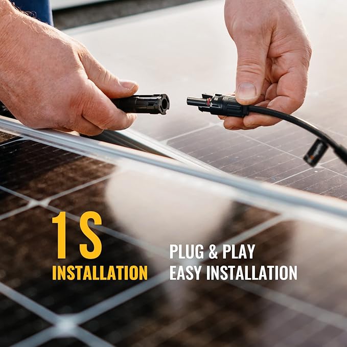 BougeRV 4 Pairs Solar Y Branch Connectors Solar Panel Parallel Adapter Cable 1 to 2 Wire Plug Tool Kit (M/FF and F/MM)