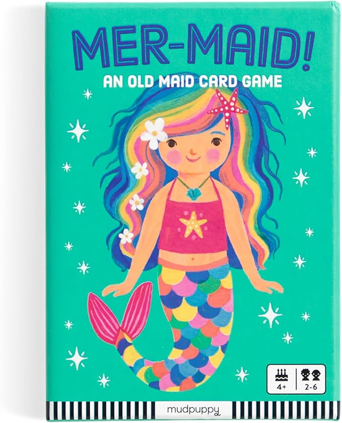 Mudpuppy MER-Maid! – Mermaid Version of Classic Kids Old Maid Card Game with Cute Illustrations of Mermaids for Children Ages 4 and Up, 2-4 Players