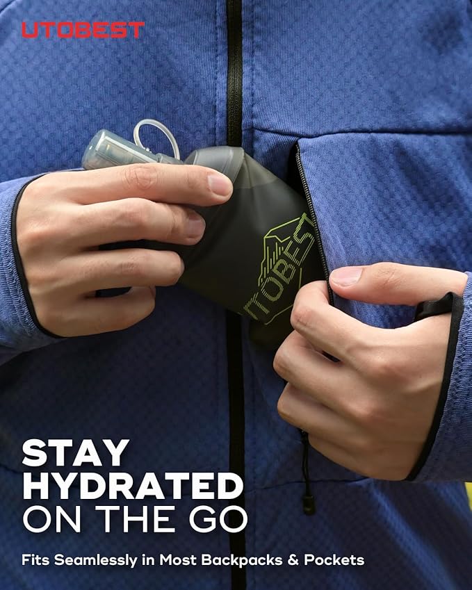 Soft Flask, 1 Pack Flexible TPU Hydration Water Bottle, Collapsible for Running, Hiking, Cycling, Climbing, and Marathon