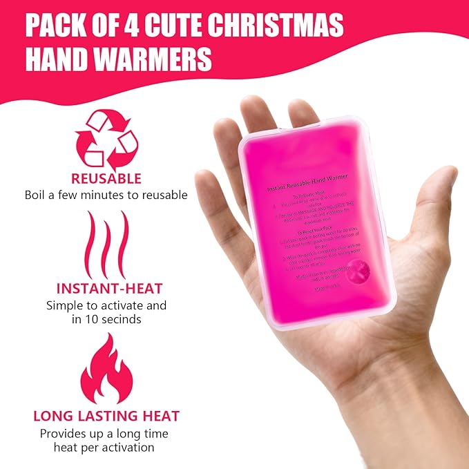 Reusable Snap Portable Lasting Heating Hands Heater,Pouch Gel Cute Long Lasting Warmth for Camping, for Women Men
