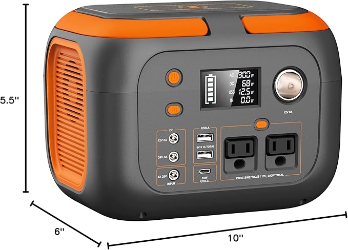SinKeu 300W Portable Power Station, 260Wh/70400mAh Outdoor Solar Generator, Mobile Lithium Battery Pack, 110V Outlet Solar Power Banks, Camping Power Supply for Laptop, Hurricane Supplies