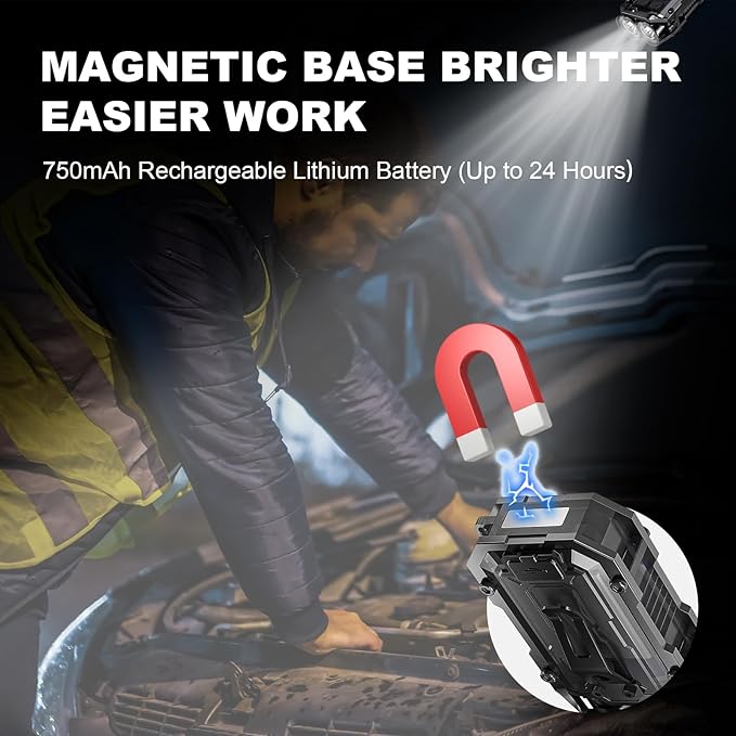 Clip on Flashlight, 8 Modes Running Light for Runners Rechargeable Safety Lights Portable COB Flashlight for Night Working, Running, Camping, Fishing, Hiking, Dog, Gift