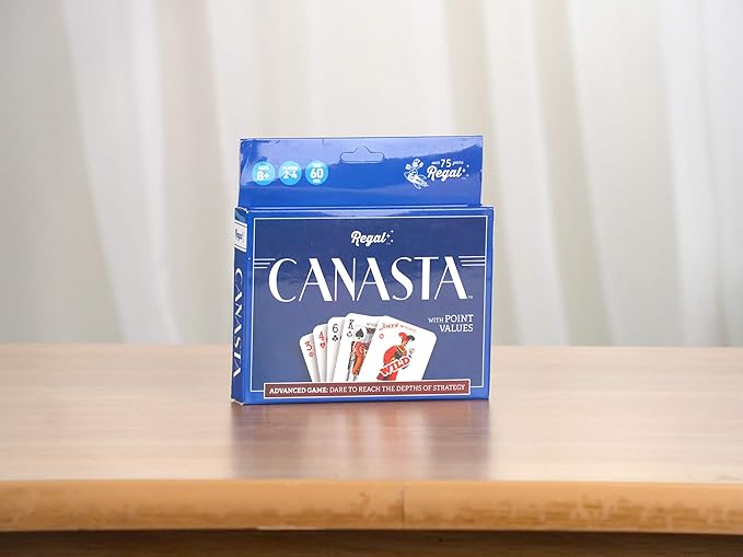 Regal Games Canasta Cards Set for Adults - Rummy Style 2-6 Player Card Games - Fun & Travel Playing Cards for Game Night (2 Decks, 54 Cards Each)