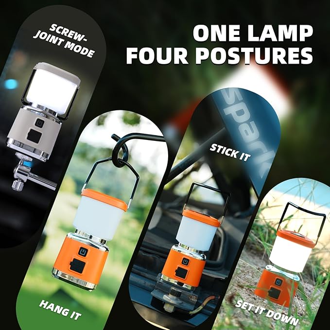 Allspark LED Camping Lantern Rechargeable,Dimmable Magnetic Camping Light,1000LM, 4 Light Modes,Waterproof Tent Lights,Emergency Light for Home Power Outages, Hurricane, Storm,Outdoor Hiking(Green)