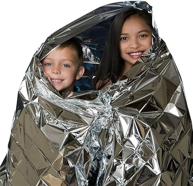 Premium Mylar Emergency Blanket ??Thermal foil Blanket for Camping, Hiking & Emergency Supplies | Waterproof Compact Foil Space Blanket| Retains 90% Body Heat & Aid in Outdoor Survival (10 Pack)