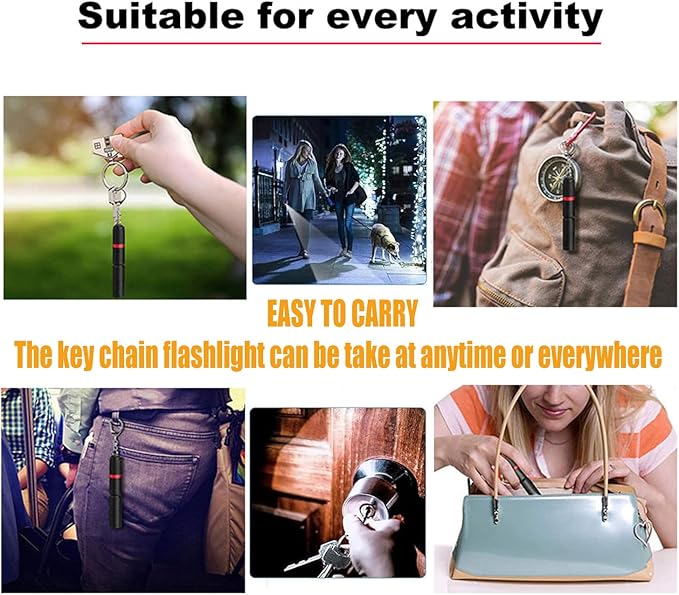 3 Pack Small Mini LED Keychain Flashlight, Single Mode AAA Battery Flashlights Portable Bulk EDC (Everyday Carry) Pen Flash Light, Key Chain Pen Flashlights for Work, Emergency, Pocket