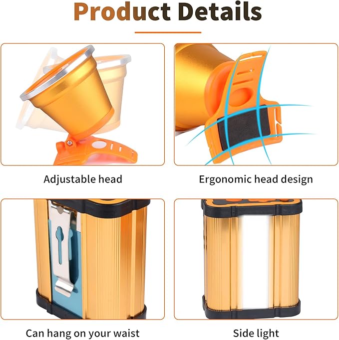 Super Bright Rechargeable LED Headlamp ??High Power Waterproof Portable Head Flashlight, 3 Adjustable Lighting Modes, Ideal for Camping, Hiking, Hunting, Fishing, Emergency & Outdoor Activities